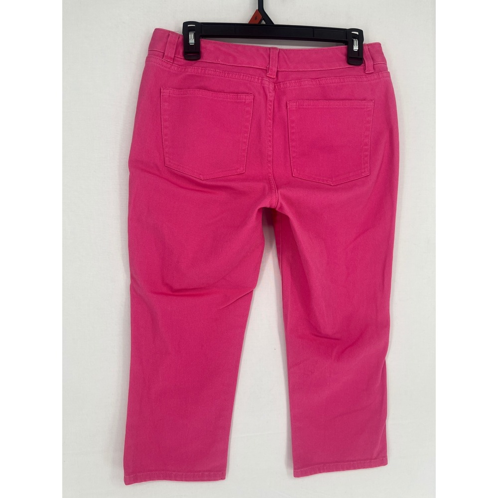 Chaps Pink Denim Pants Stretch Cotton Straight Leg Vibrant Solid 2845